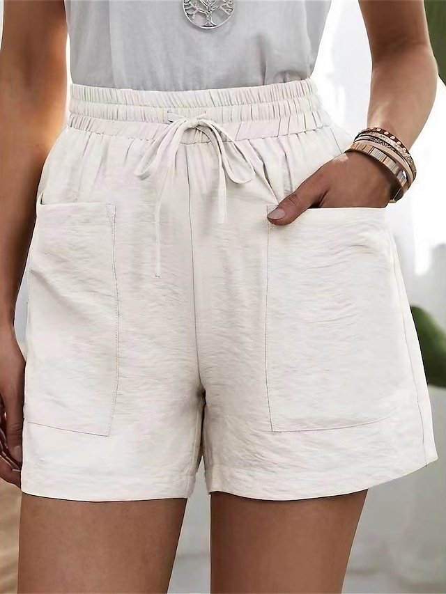 Active Casual Plain High Waist Short Shorts - Image 1