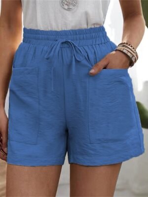 Active Casual Plain High Waist Short Shorts - Image 4