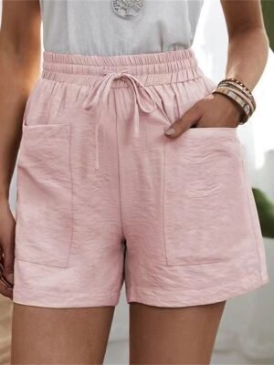 Active Casual Plain High Waist Short Shorts - Image 5