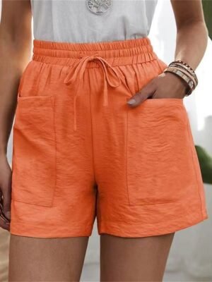 Active Casual Plain High Waist Short Shorts - Image 7