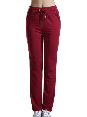 Active High Waist Plain Full Length Sweatpants - Image 1