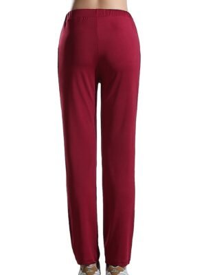 Active High Waist Plain Full Length Sweatpants - Image 3