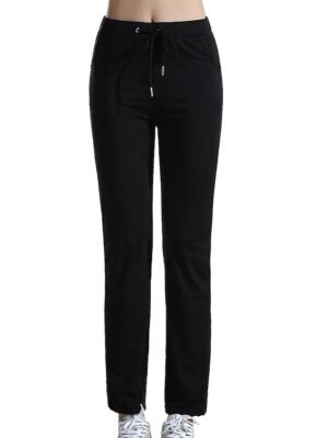 Active High Waist Plain Full Length Sweatpants - Image 7