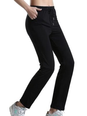 Active High Waist Plain Full Length Sweatpants - Image 8
