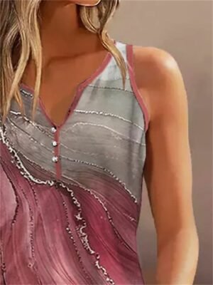 Active Regular Ombre V Neck Sleeveless Regular Top - Image 5