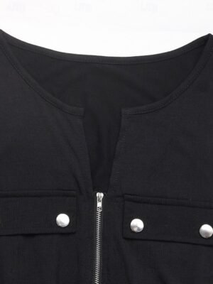 Active Regular Solid Colour Round Neck Sleeveless Romper - Image 9