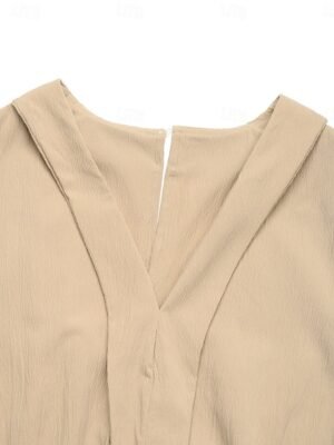 Active Regular Solid V Neck Sleeveless Romper - Image 7