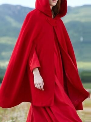 Artistic Oversize Plain Hoodie Sleeveless Cloak - Image 1
