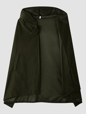 Artistic Oversize Plain Hoodie Sleeveless Cloak - Image 10