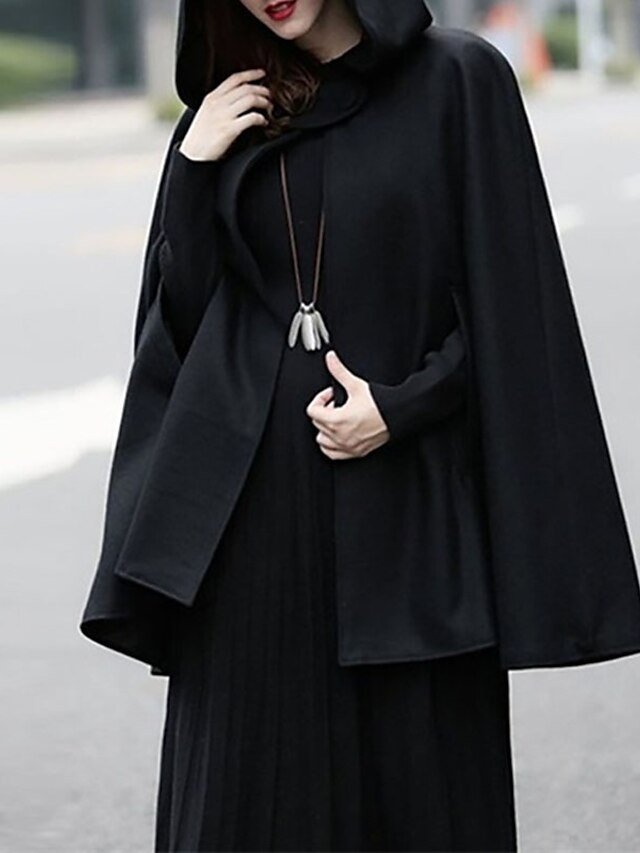 Artistic Oversize Plain Hoodie Sleeveless Cloak - Image 2