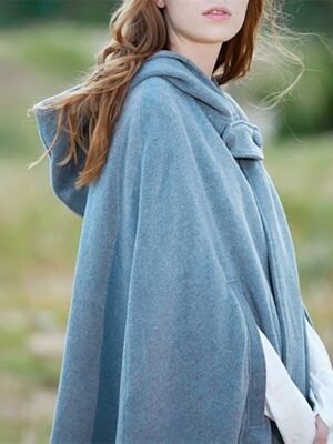 Artistic Oversize Plain Hoodie Sleeveless Cloak - Image 6