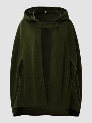 Artistic Oversize Plain Hoodie Sleeveless Cloak - Image 7