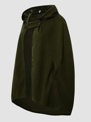 Artistic Oversize Plain Hoodie Sleeveless Cloak - Image 9