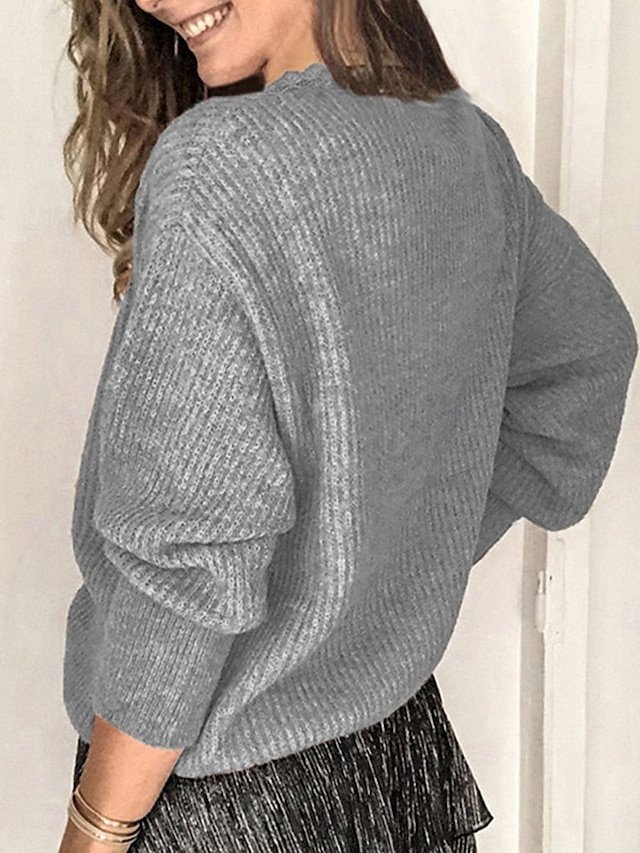 Basic Casual Solid V Neck Long Sleeve Regular Blouse - Image 1