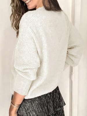 Basic Casual Solid V Neck Long Sleeve Regular Blouse - Image 3