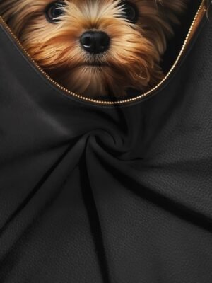 Basic Regular Dog Print Round Neck Short Sleeve Top - Image 3