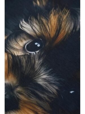 Basic Regular Dog Print Round Neck Short Sleeve Top - Image 6