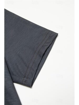 Basic Regular Letter Print Round Neck Short Sleeve Top - Image 11