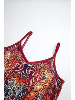 Bohemian Regular Fit Paisley V-Neck Sleeveless Camisole - Image 12