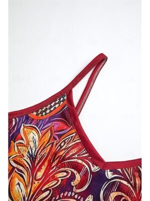 Bohemian Regular Fit Paisley V-Neck Sleeveless Camisole - Image 13