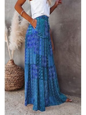 Bohemian Swing Graphic Long Maxi Skirt - Image 12