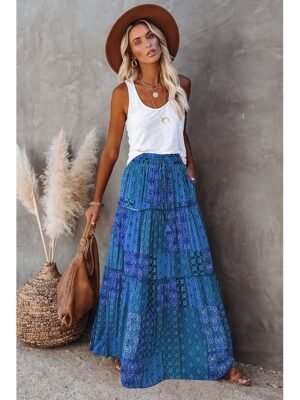 Bohemian Swing Graphic Long Maxi Skirt - Image 14