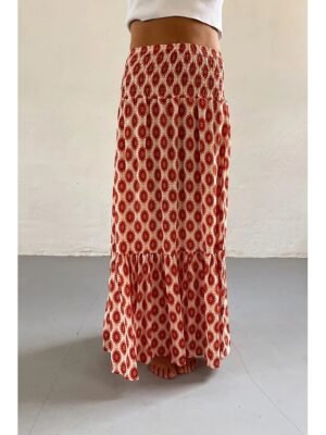 Boho Casual Floral Print Mid Rise Maxi Skirt - Image 10