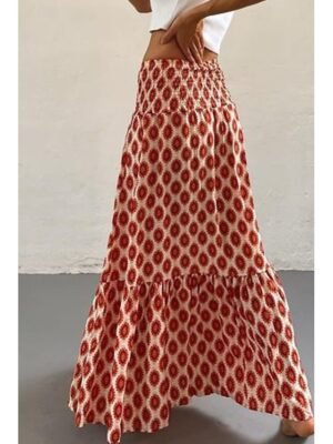 Boho Casual Floral Print Mid Rise Maxi Skirt - Image 13