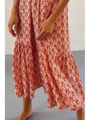 Boho Casual Floral Print Mid Rise Maxi Skirt - Image 18