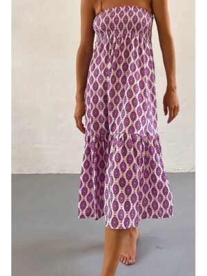 Boho Casual Floral Print Mid Rise Maxi Skirt - Image 7