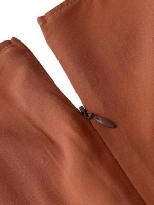 Boho Loose Pure Colour V Neck Long Sleeve Maxi Dress - Image 8