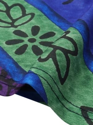 Boho Plus Size Striped Crew Neck Half Sleeve Regular Top - Image 10