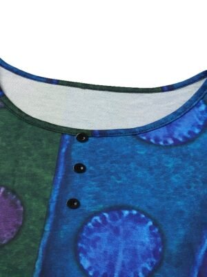 Boho Plus Size Striped Crew Neck Half Sleeve Regular Top - Image 7