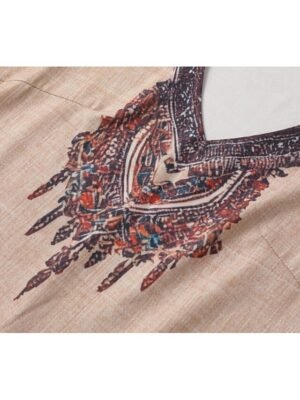 Boho Regular Fit Floral V Neck Long Sleeve Midi Dress - Image 6