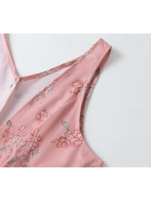 Boho Regular Fit Floral V Neck Sleeveless Mini Dress - Image 7