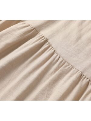 Boho Regular Fit Plain Spaghetti Strap Long Sleeve Mini Dress - Image 10