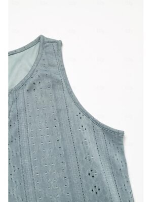 Boho Regular Fit Plain Split Neck Sleeveless Midi Dress - Image 5