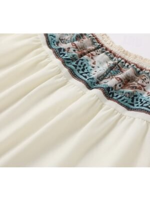 Boho Regular Flower V Neck Sleeveless Summer Blouse - Image 24