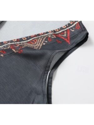 Boho Regular Flower V Neck Sleeveless Summer Blouse - Image 9