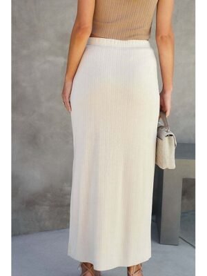 Casual Bodycon Plain Mid Rise Midi Skirt - Image 5