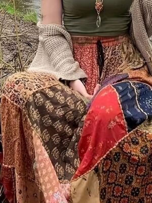 Casual Boho Floral Mid Rise Maxi Skirt - Image 5