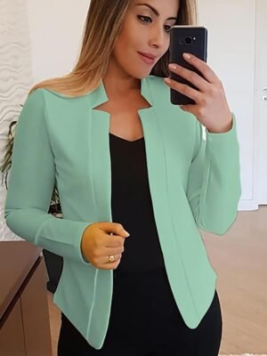 Casual Clean Fit Long Sleeve Cardigan Blazer - Image 13