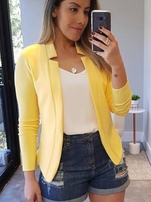 Casual Clean Fit Long Sleeve Cardigan Blazer - Image 3