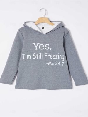 Casual Cozy Phrase Print Hooded Long Sleeve Loungewear Set - Image 11