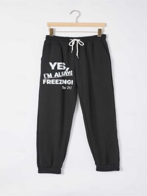 Casual Cozy Phrase Print Hooded Long Sleeve Loungewear Set - Image 20