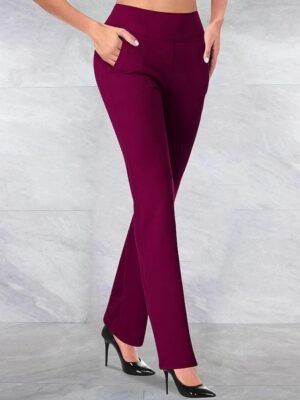 Casual Full Length Straight Pocket Trousers - Image 2