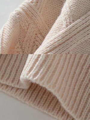 Casual Long Solid Colour Crew Neck Long Sleeve Knitted Top - Image 7