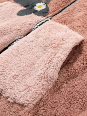 Casual Loose Animal V Wire Long Sleeve Regular Teddy Coat - Image 6