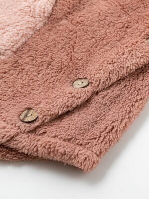 Casual Loose Animal V Wire Long Sleeve Regular Teddy Coat - Image 7