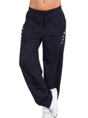 Casual Loose Cargo High Waist Harem Joggers - Image 2
